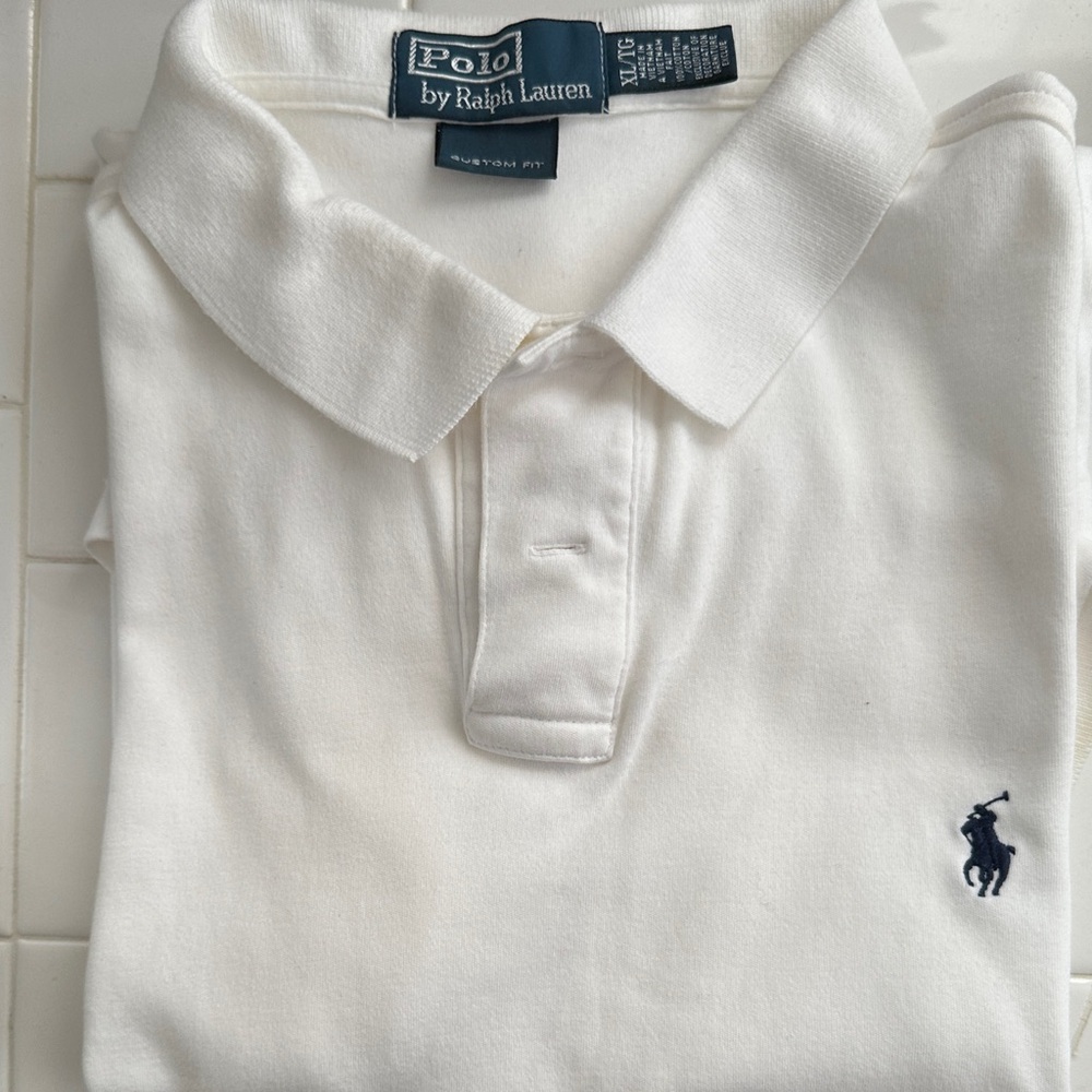 Polo by Ralph Lauren Classic Custom slim fit White Polo Shirt, XL